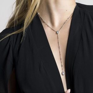 Kendra Scott long gold druzy necklace